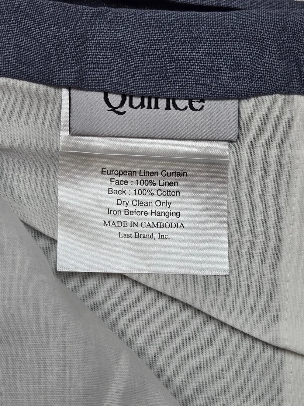 NWT QUINCE Set Of 2 48x96 European Linen Curtains Chambray 9116